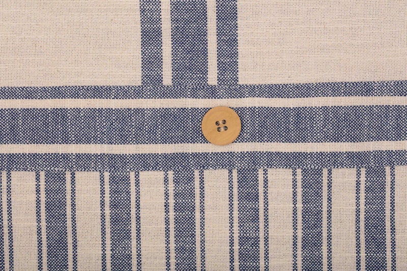 Piper Classics Market Place Blue Ticking and Grain Sack Stripe Shower Curtain - Image 3